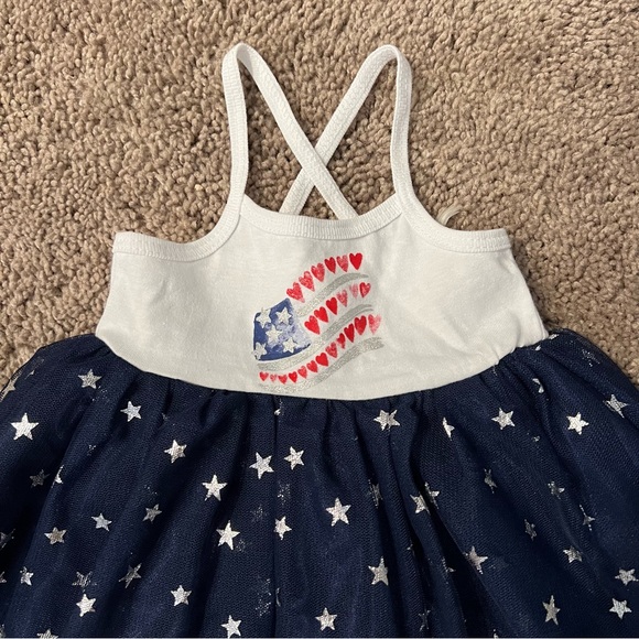 Baby Girl American Flag Onesie with Attached Tulle Skirt - Picture 2 of 7